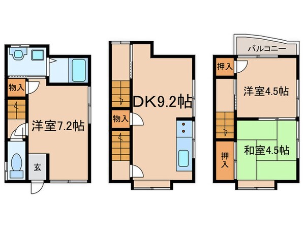 寺田尺後貸家の物件間取画像